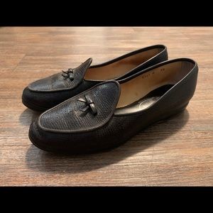 Belgian Shoes Midinette Black Lizard Calf 6.5 US